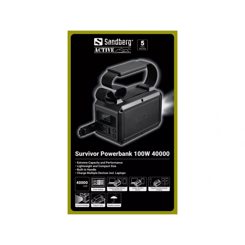 Portable Power Bank Sandberg Survivor 100W 40000mAh