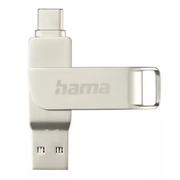 Hama C-Rotate Pro USB flash drive 128 GB USB Type-A / USB Type-C 3.2 Gen 1 (3.1 Gen 1) Silver