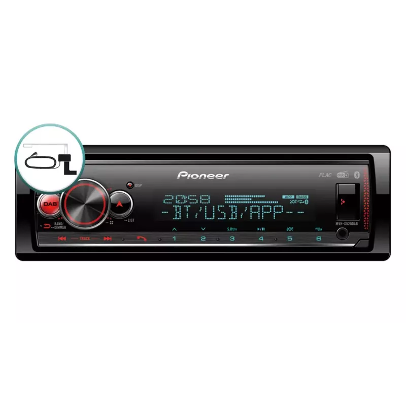 Car Media Receiver Pioneer MVH-S520DABAN 200W Bluetooth Black