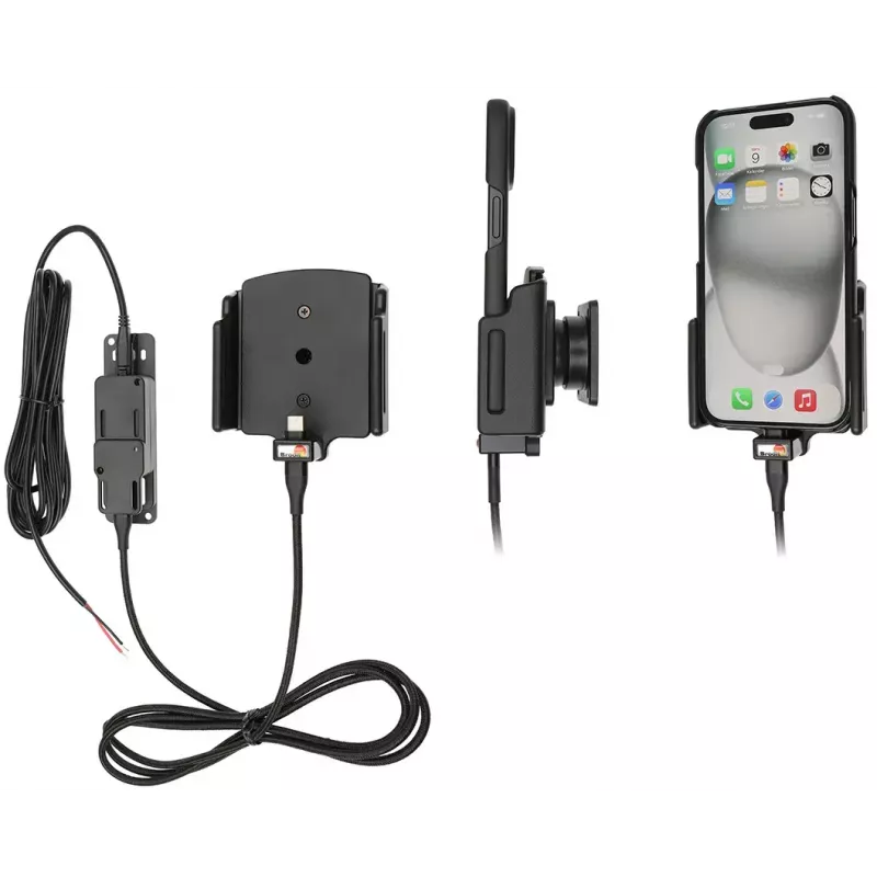 Active holder for mobile phone/smartphone Brodit 727370, black — car and indoor use