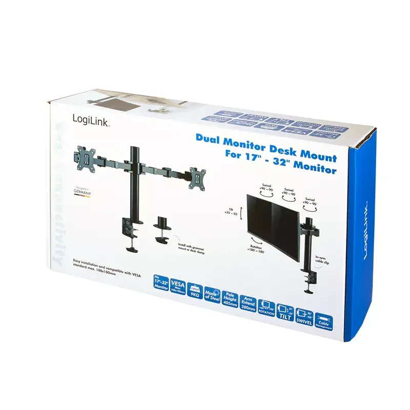 Monitor Mount LogiLink BP0106 32 inch Desk Black