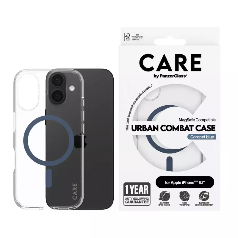 Cover PanzerGlass CARE by Flagship Case Transparent Urban Combat Blue MagSafe iPhone '24 6.1 inch