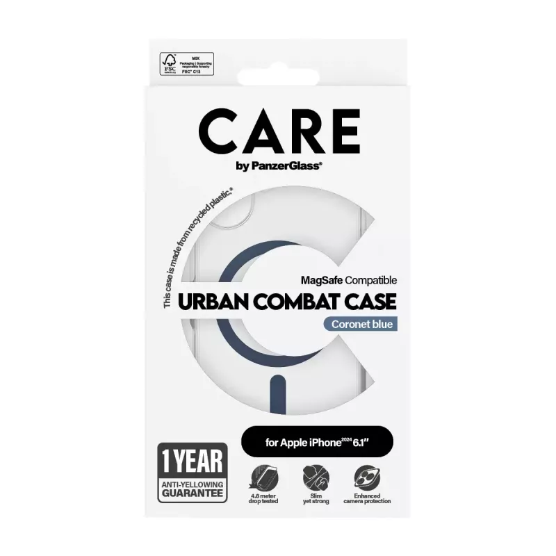 Cover PanzerGlass CARE by Flagship Case Transparent Urban Combat Blue MagSafe iPhone '24 6.1 inch
