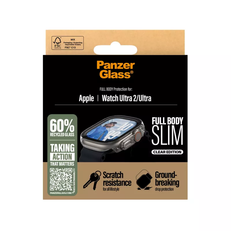 PanzerGlass ® Case Full Body Slim Transparent Apple Watch Ultra 3 | Ultra 2 | Ultra | 49mm