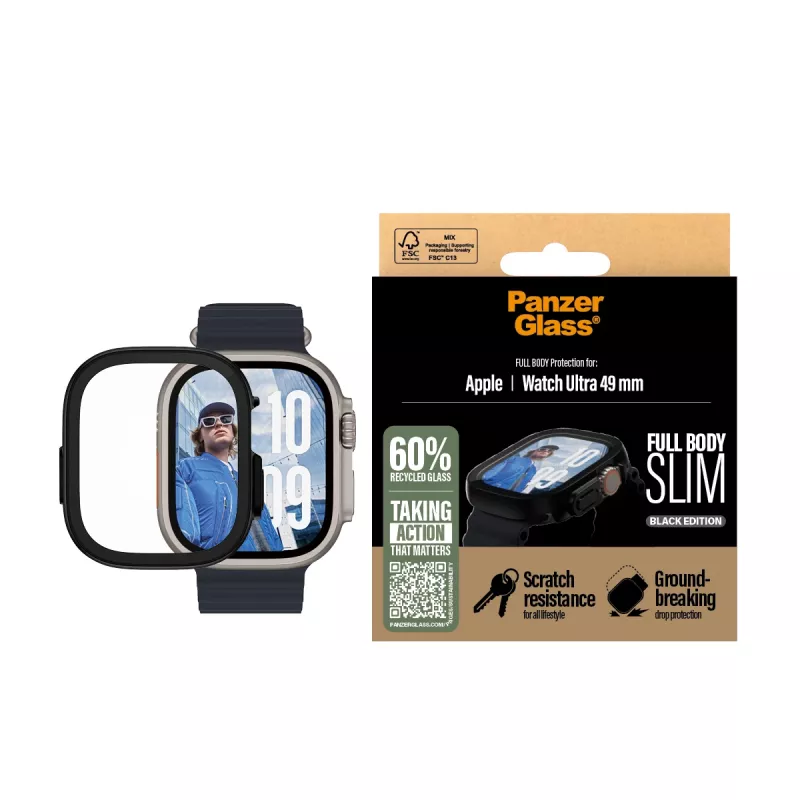 PanzerGlass ® Case Full Body Slim Black Apple Watch Ultra 3 | Ultra 2 | Ultra | 49mm