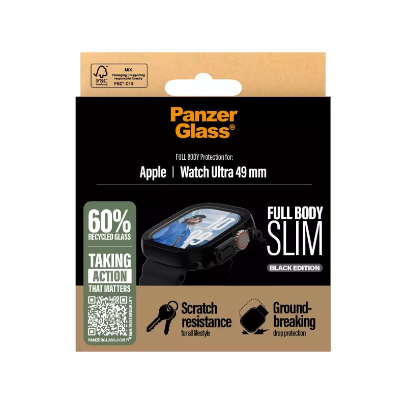 PanzerGlass ® Case Full Body Slim Black Apple Watch Ultra 3 | Ultra 2 | Ultra | 49mm