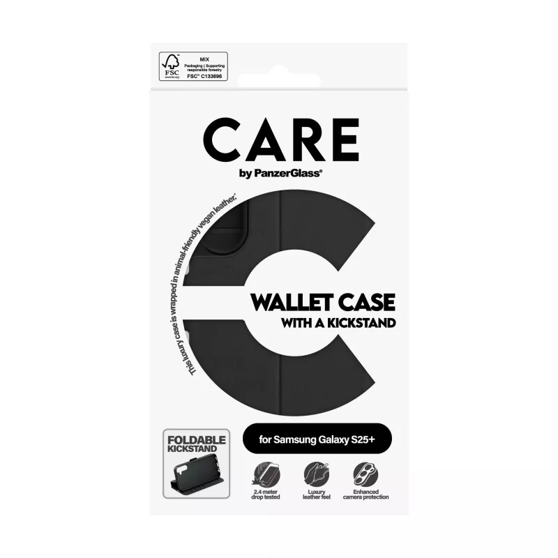 Wallet Case PanzerGlass Samsung Galaxy S25+ Transparent with Kickstand