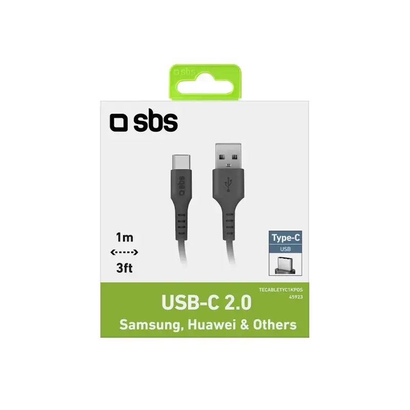 USB cable SBS Mobile TECABLETYC1KPOS — USB A to USB C, USB 2.0, 1 m, Black
