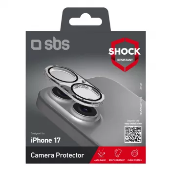 Screen and Camera Lens Protector SBS TECAMGLIP1763 for Apple iPhone 17/16 Bump and Scratch Resistant