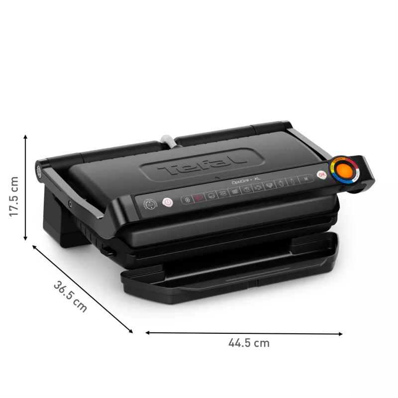 Contact grill Tefal Optigrill+ XL GC727810 2000W, rectangular, adjustable thermostat, black, 445×365×175mm