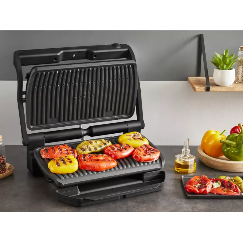Contact grill Tefal Optigrill+ XL GC727810 2000W, rectangular, adjustable thermostat, black, 445×365×175mm