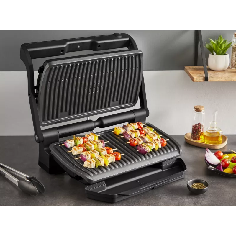 Contact grill Tefal Optigrill+ XL GC727810 2000W, rectangular, adjustable thermostat, black, 445×365×175mm