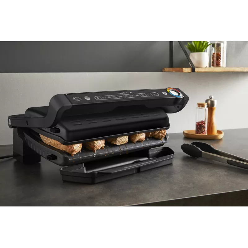 Contact grill Tefal Optigrill+ XL GC727810 2000W, rectangular, adjustable thermostat, black, 445×365×175mm