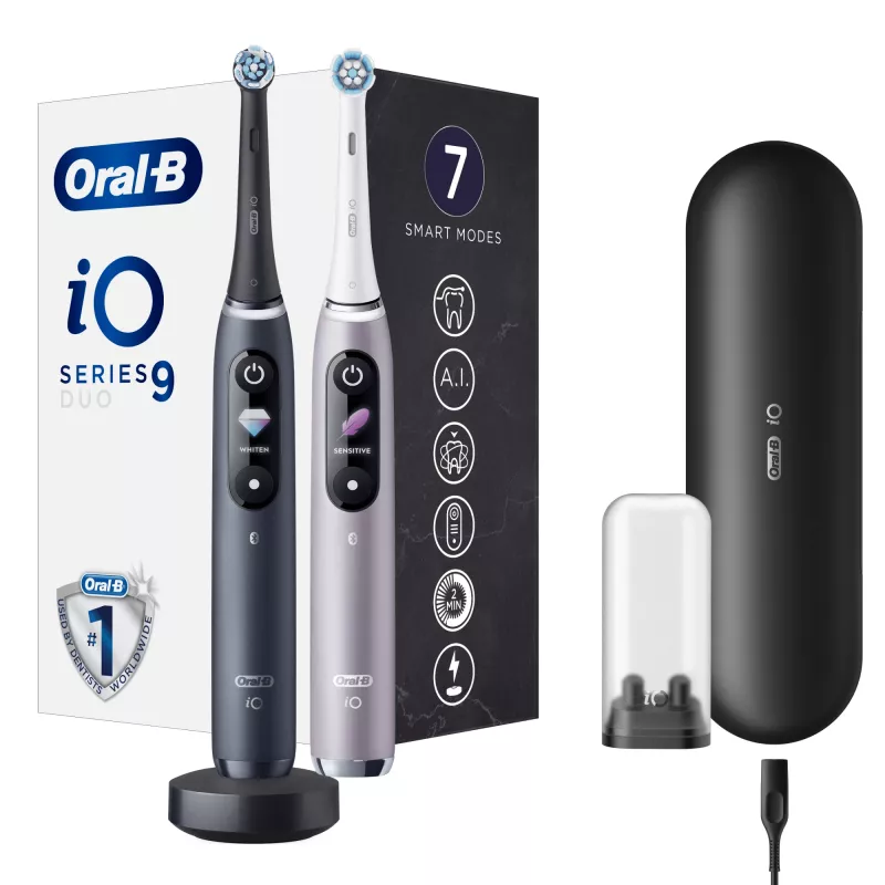 Rotating-oscillating toothbrush Oral-B iO 80363731 Black Silver Adult Gum care Sensitive Whitening