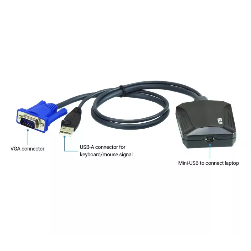 ATEN CV211 Laptop USB KVM Console Crash Cart Adapter