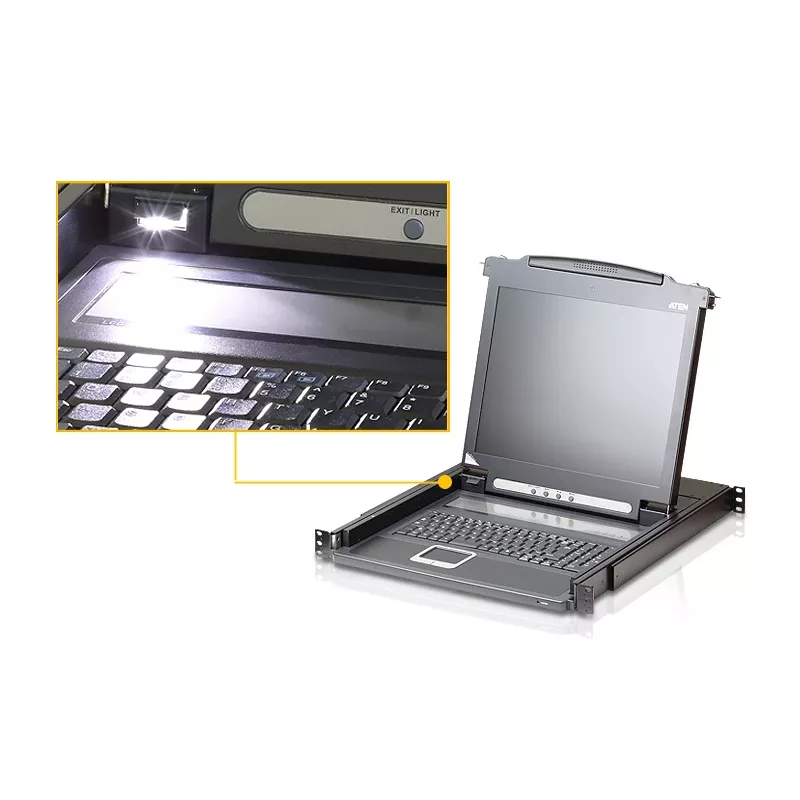 ATEN CL1000M-ATA-GG rack console 43.2 cm (17 inch) Black 1U