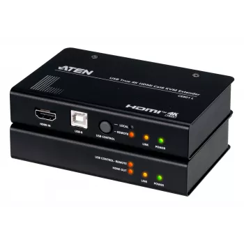 AV KVM extender ATEN CE801 — USB True 4K HDMI over Cat6 (4K @ 70 m / FHD @ 100 m), HDMI & USB Type-A, black