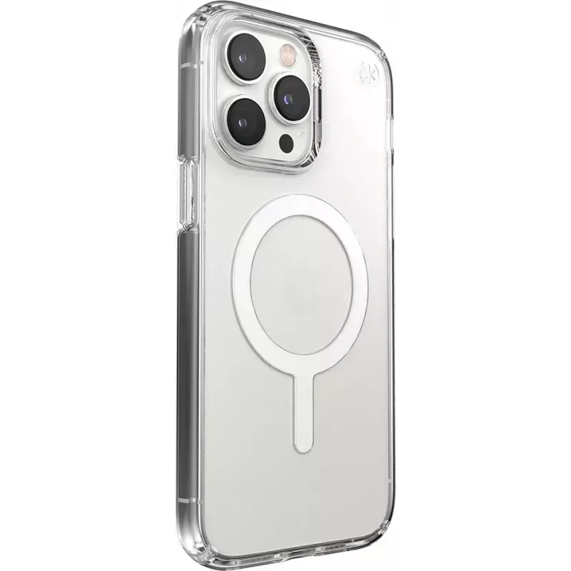 Speck Presidio Perfect Clear + MS Apple iPhone 14 Pro Max Clear - with Microban Rugged Case