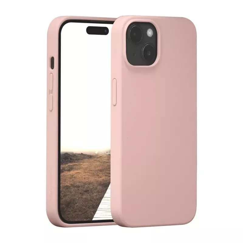 dbramante1928 Monaco Silicone Case with MagSafe for iPhone 15 Pink Sand