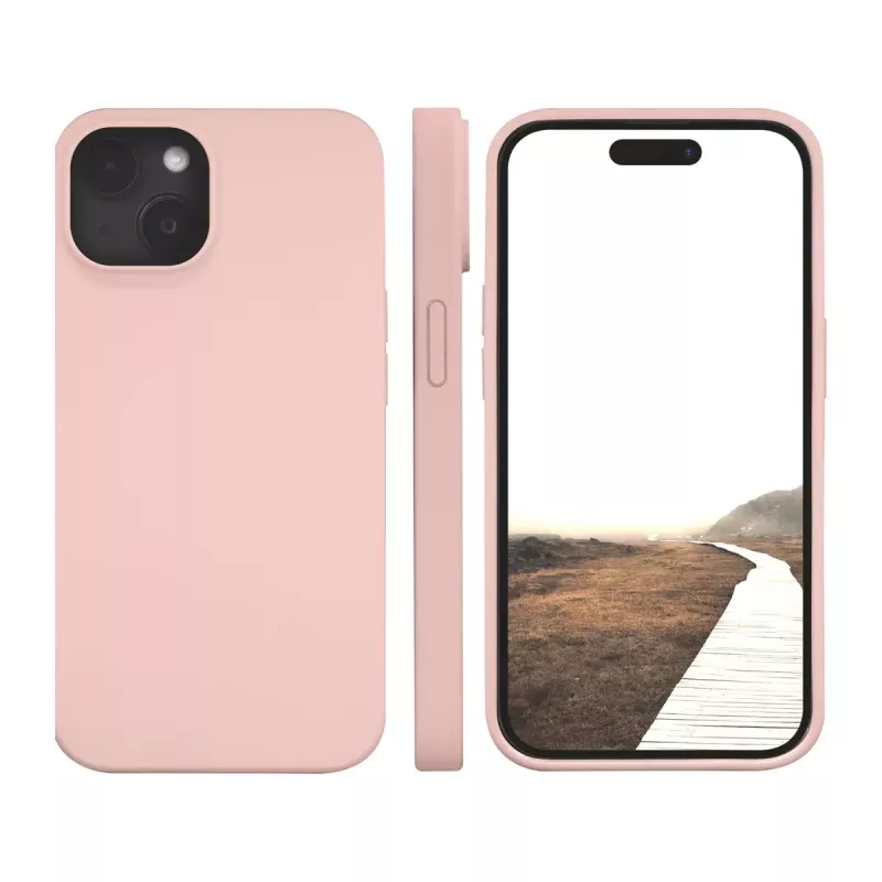dbramante1928 Monaco Silicone Case with MagSafe for iPhone 15 Pink Sand