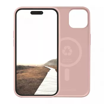 dbramante1928 Monaco Silicone Case with MagSafe for iPhone 15 Pink Sand