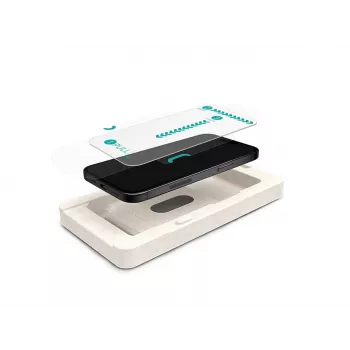 eSTUFF INFINITE iPhone 16 Pro/17 EcoFlex Screen Protector with paper installation tray. Titan Shield