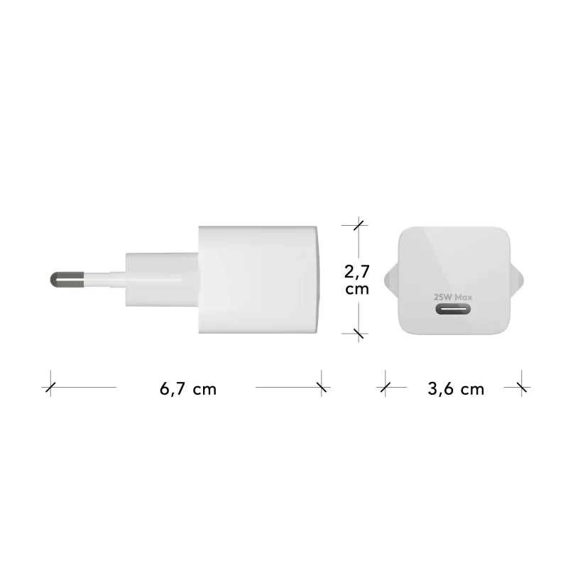 dbramante1928 re-charge Pro - EU Wall Charger USB-C 25W - W, Indoor, AC, White