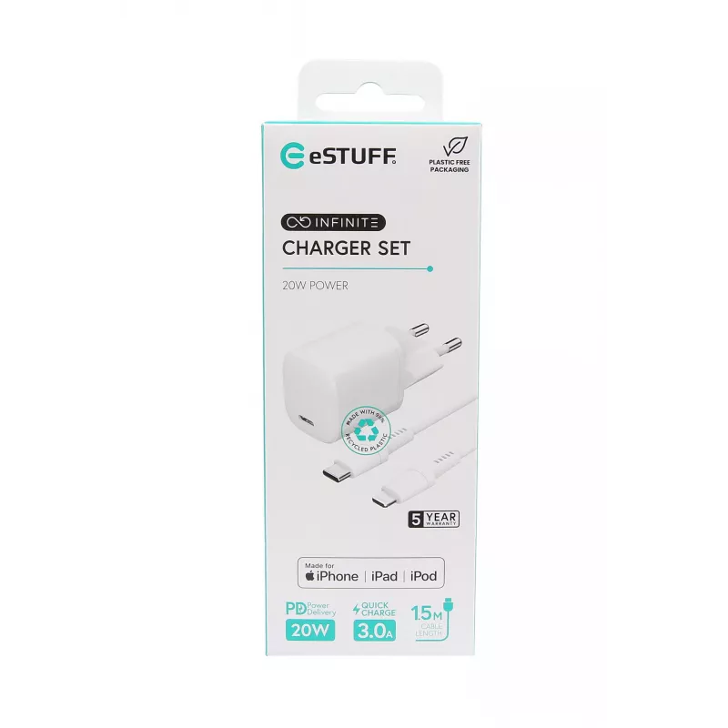 eSTUFF ES637600 mobile device charger Smartphone, Tablet White AC Indoor