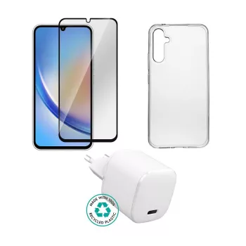 Mobile device charger eSTUFF ES-KIT-SAMGALA34 Indoor AC Transparent White USB Type-C