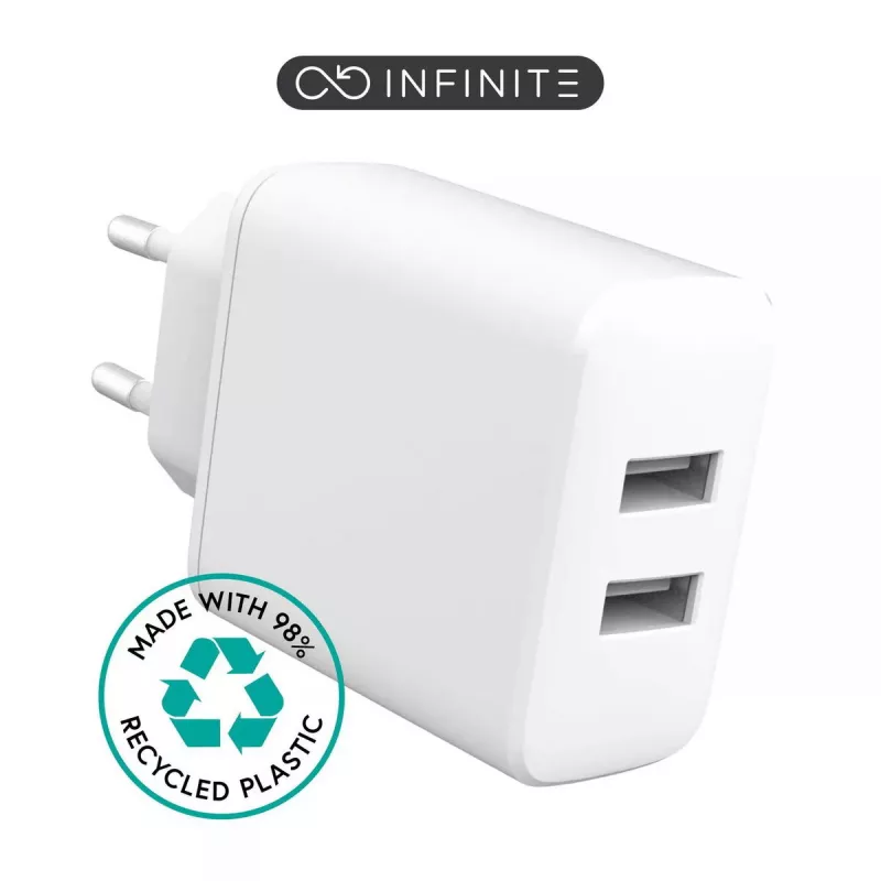 Indoor Charger eSTUFF ES637005-BULK Smartphone 2 USB 1 Type-C White