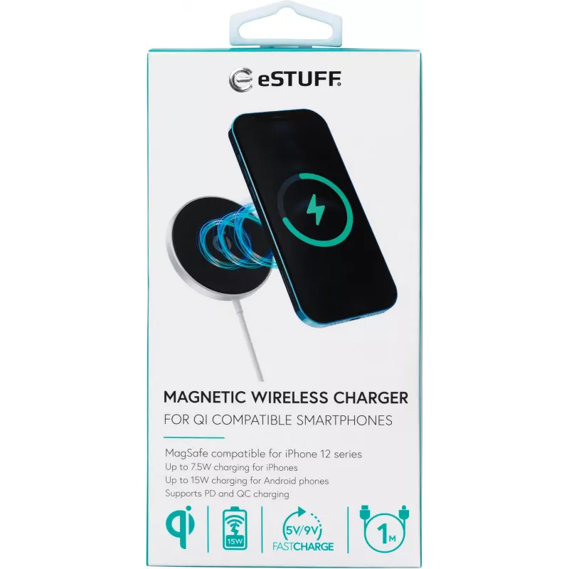 eSTUFF ES638100 mobile device charger Smartphone Aluminium AC Wireless charging Fast charging Indoor