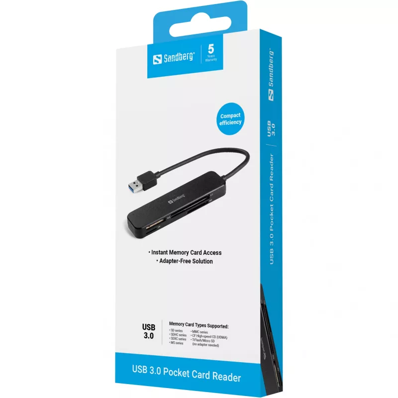 Card Reader Sandberg USB 3.0 Pocket Card Reader