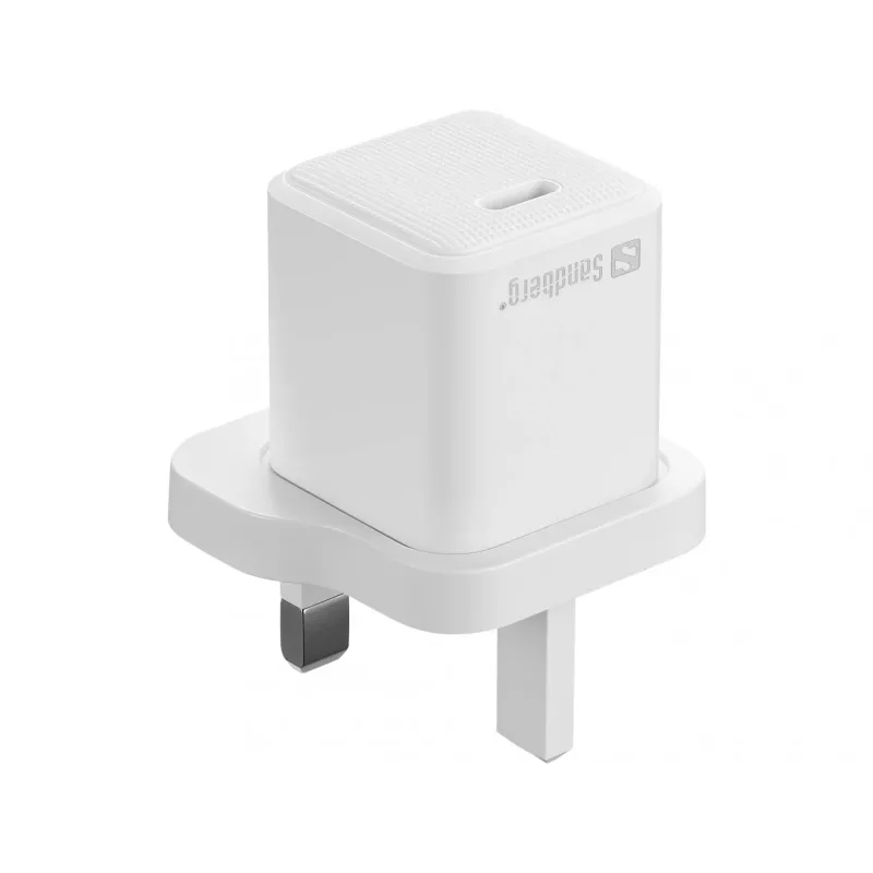 USB-C Charger SANDBERG 441-64 20W UK plug — fast USB Power Delivery charging