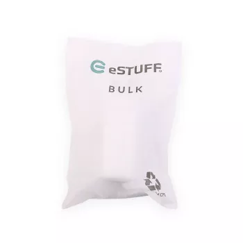 eSTUFF Home Charger USB-C PD 67W GaN UK Plug - White - 100% Recycled Plastic