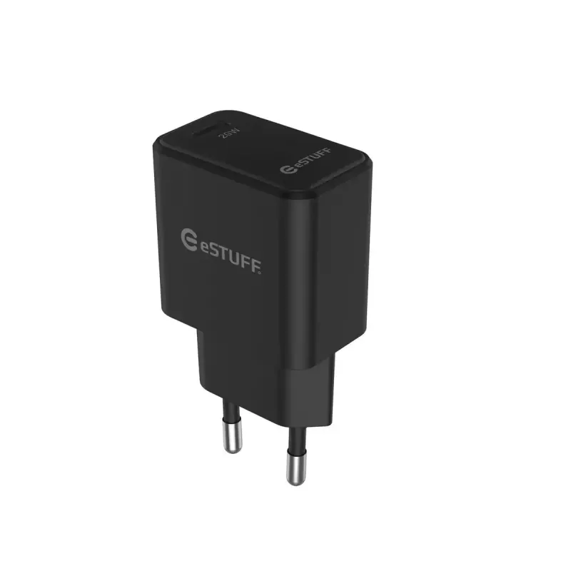 eSTUFF ES635029-BULK USB-C charger EU PD 20W, black