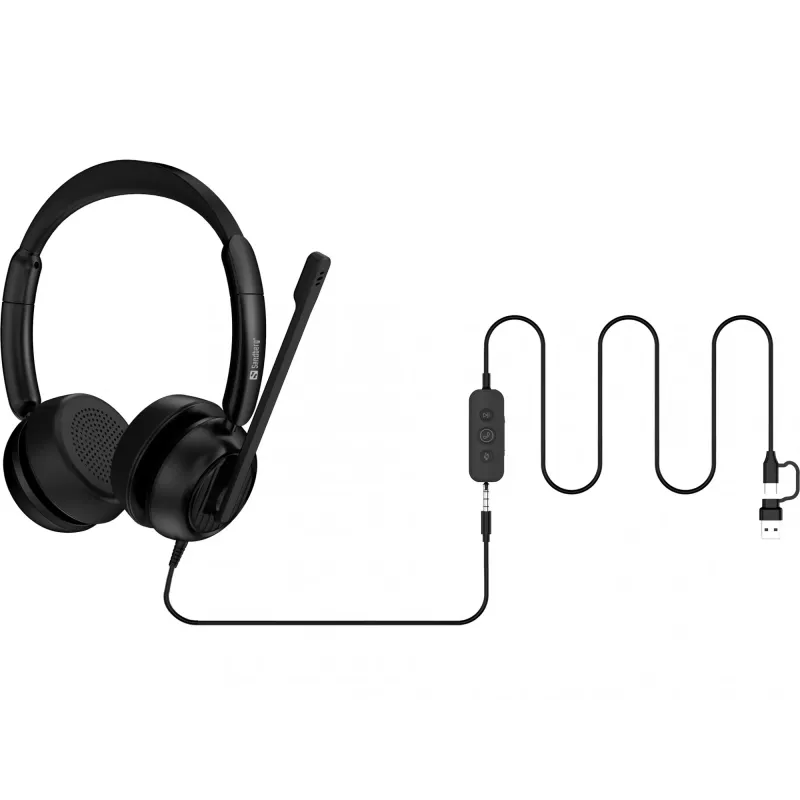 Wired Headset Sandberg 3in1 Office Headset Pro ENC 20-20000 Hz