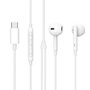 Wired in-ear headset Lenovo ES652200-BULK — USB Type-C, 1.2 m cable, white, for calls and music