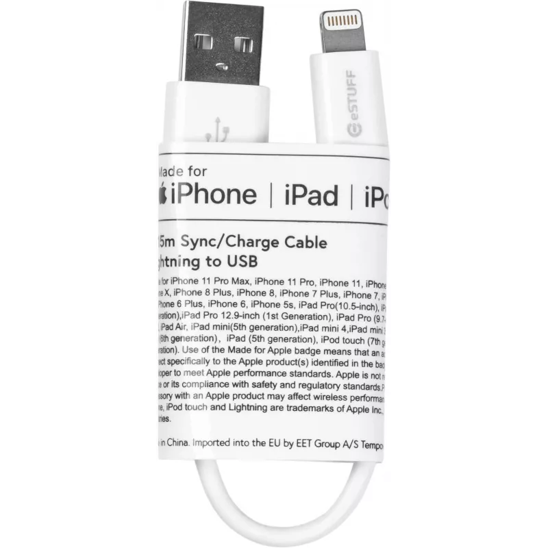 eSTUFF ES601004-BULK lightning cable 0.15 m White