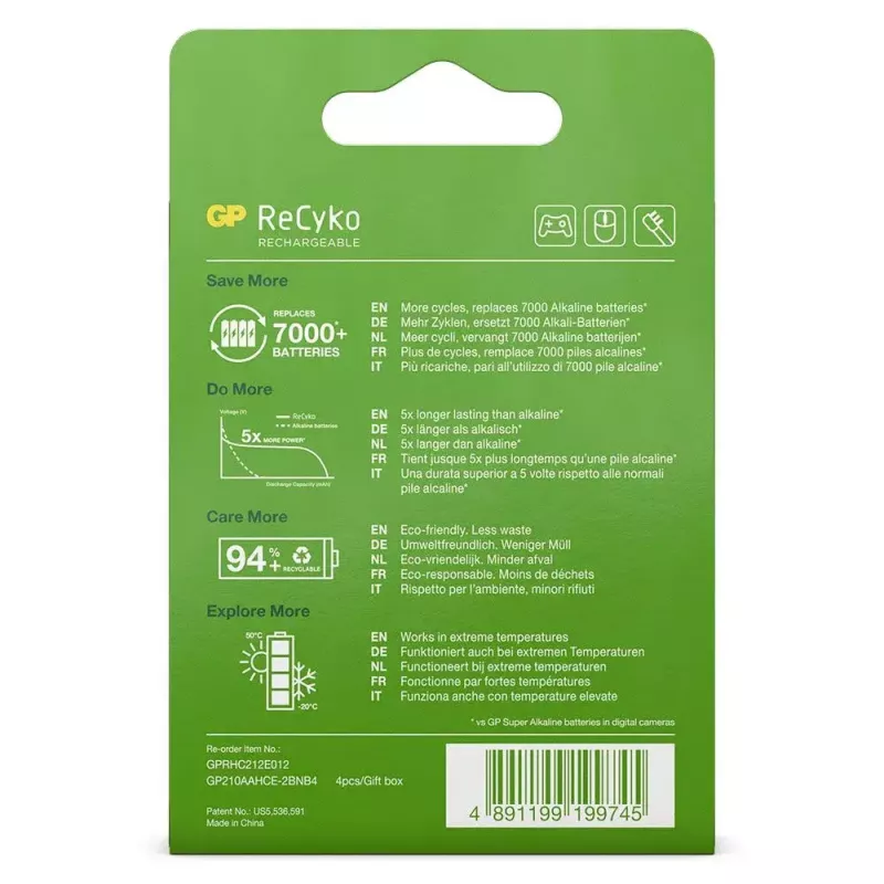 Rechargeable battery GP Batteries ReCyko+ 2100mAh 4Stk. AA NiMH