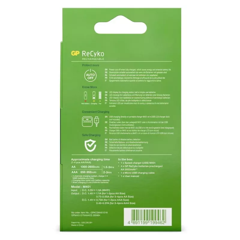Battery Charger GP Batteries GP M451