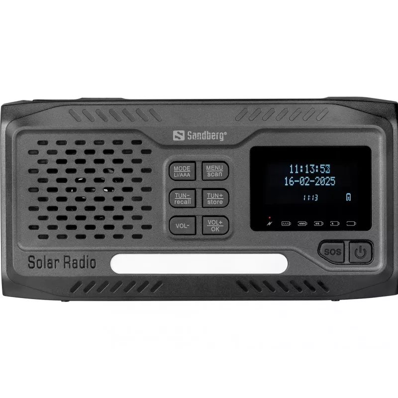 Portable radio SANDBERG Survivor DAB Radio All-in-1 4500 — DAB+/FM, 87.5–108 MHz, 3 W RMS, USB-A & USB-C, 4500 mAh battery