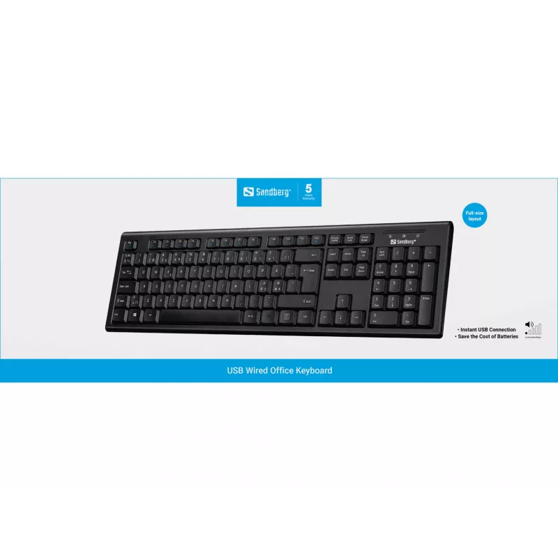 Sandberg USB Wired Office Keyboard Nord