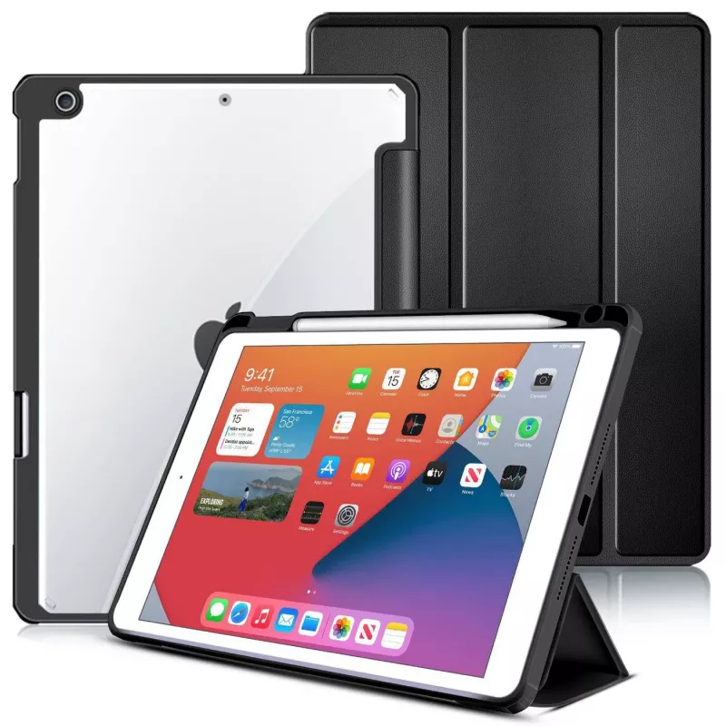 eSTUFF ES68200001-BULK tablet case 25.9 cm (10.2 inch) Folio Black, Transparent