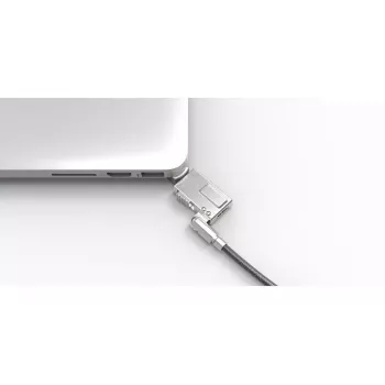 Cable lock Compulocks MBA11BRW — key lock, aluminium body, stainless steel cable, silver