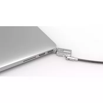 Cable lock Compulocks MBA11BRW — key lock, aluminium body, stainless steel cable, silver