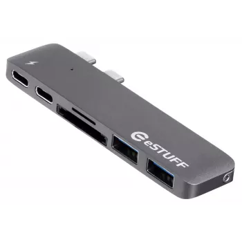 eSTUFF ES84122-GREY interface hub USB 3.2 Gen 1 (3.1 Gen 1) Type-C 5000 Mbit/s
