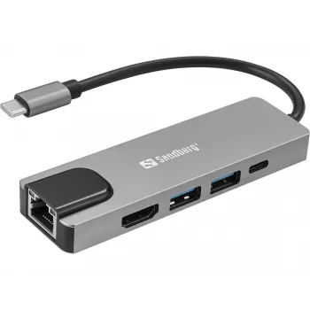 Sandberg USB-C 5in1 Travel Dock Saver Wired USB 3.2 Gen 1 100W