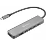 Docking hub SANDBERG USB-C 6-in-1 MediaDock — USB 3.2 Gen 1 Type-C 10 Gbit/s, 4K HDMI, PD up to 100W, 1×USB-A, 1×USB2.0, grey