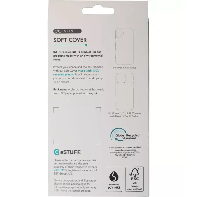 eSTUFF ES67100051 mobile phone case 17 cm (6.7 inch) Cover Transparent