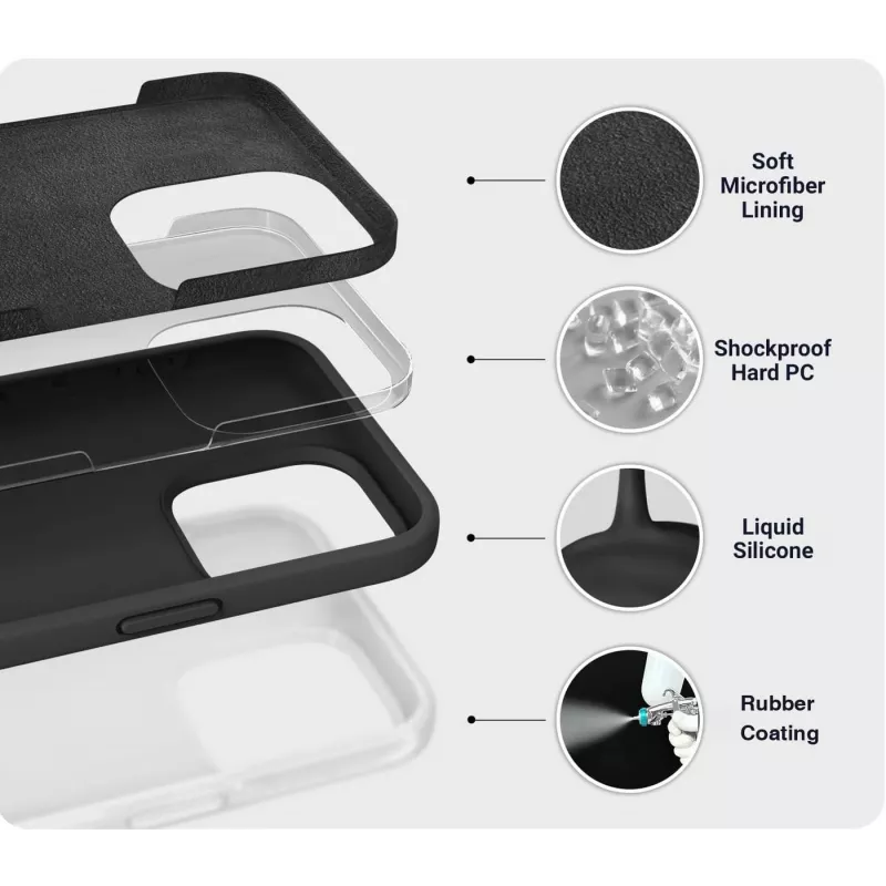 eSTUFF ES67120052-BULK mobile phone case 16 cm (6.3 inch) Cover Black